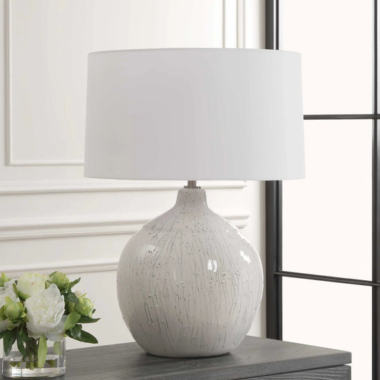 White Glaze Table Lamp