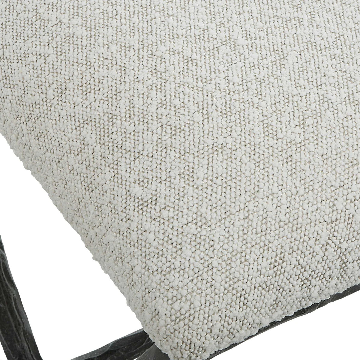 Gray Fabric Small Bench