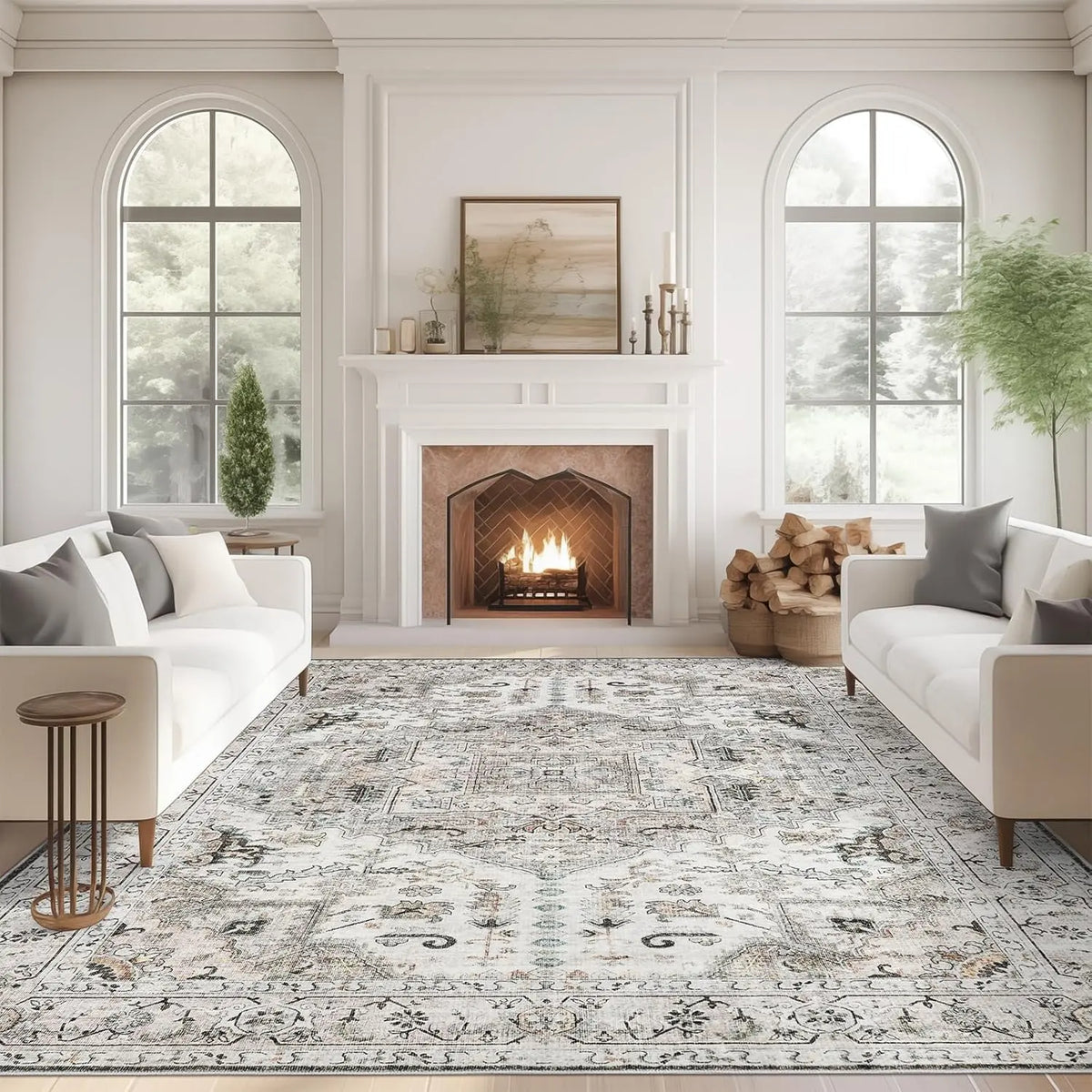Transform Your Space with the Art&Tuft Vintage Anti-Dust Area Rug - Large, Non-Slip, Machine Washable, and Stain-Resistant for Cozy Indoor Living