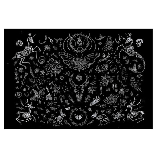 Spooky Skeleton Halloween Door Mat - Gothic Decorative Rug for Your Home