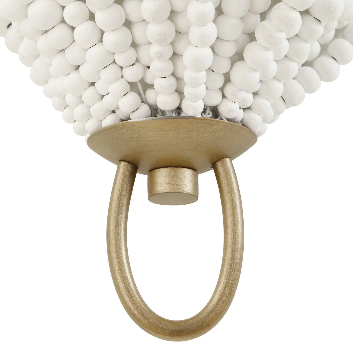 1 Light White Beaded Sconce
