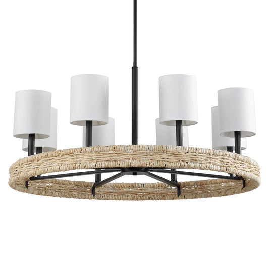 8-Light Rattan Chandelier