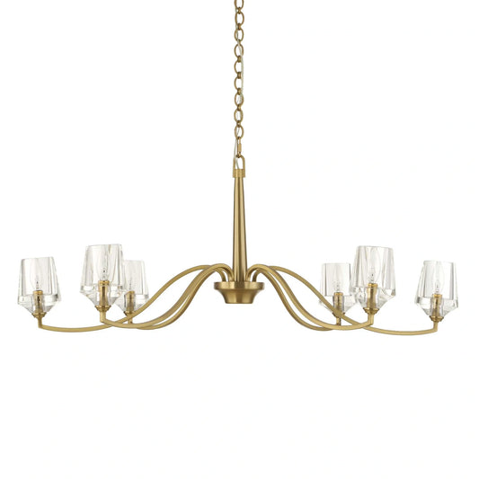 6 Light Brass Chandelier