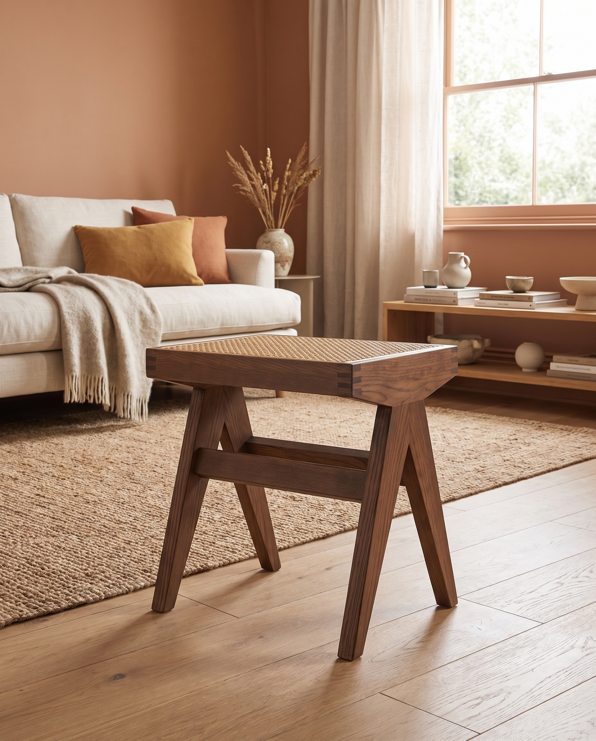 Chandigarh Rattan Stool | FINAL SALE