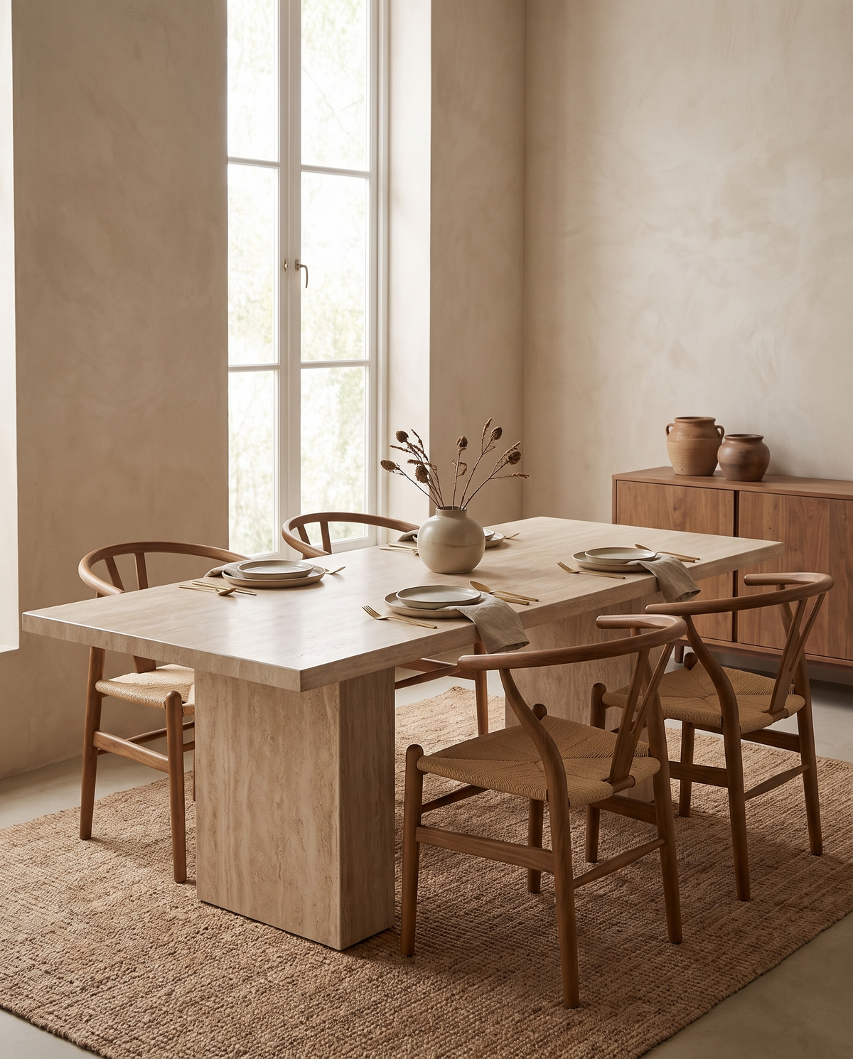 Enzo - Enzo Dining Table, Travertine, 98in | FINAL SALE