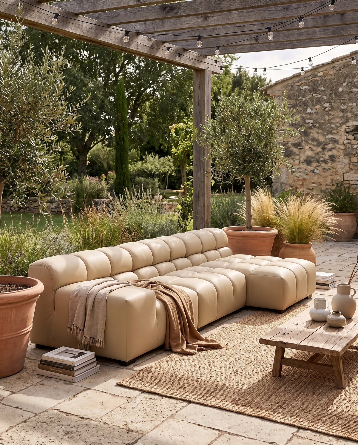Tufty Outdoor Sectional Sofa with Small Right-Facing Chaise | Final Sale