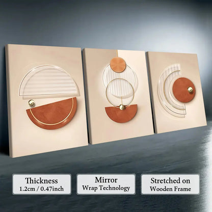 Elevate Your Space with Our 3-Piece Wooden-Frame Canvas Print Set – Stunning Geometric Pattern for Modern Home Decor!