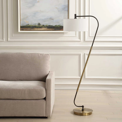 Curved Brass Floor Lamp