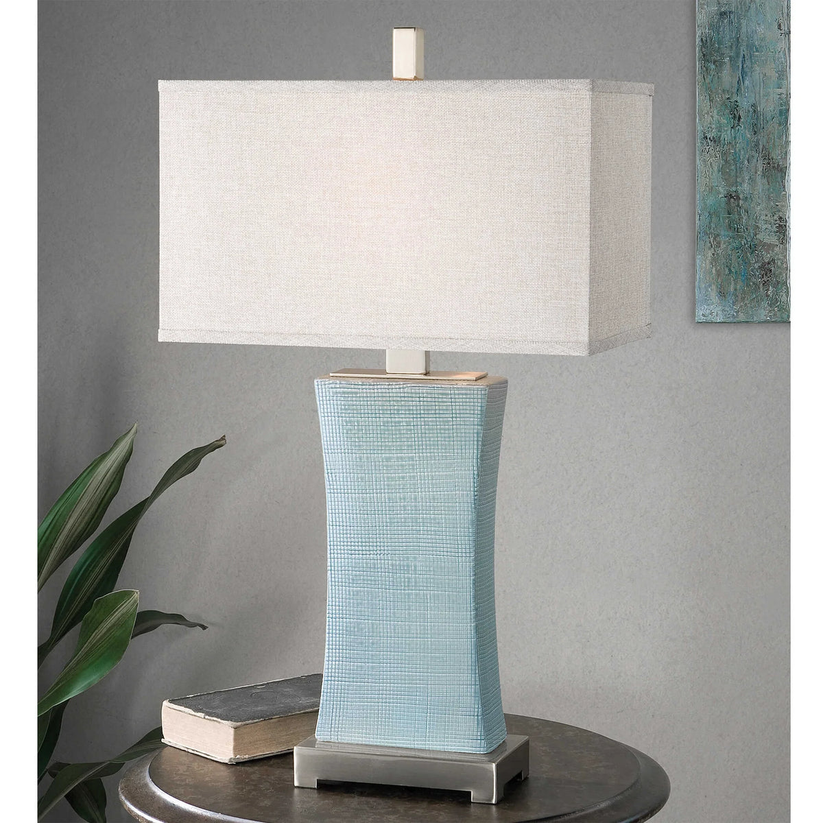 Blue Gray Table Lamp