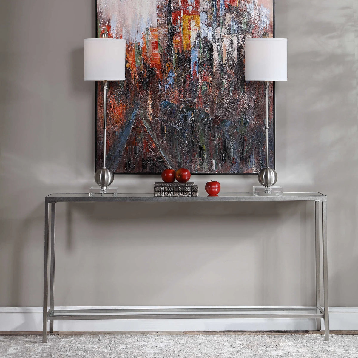 Mirrored Glass Console Table