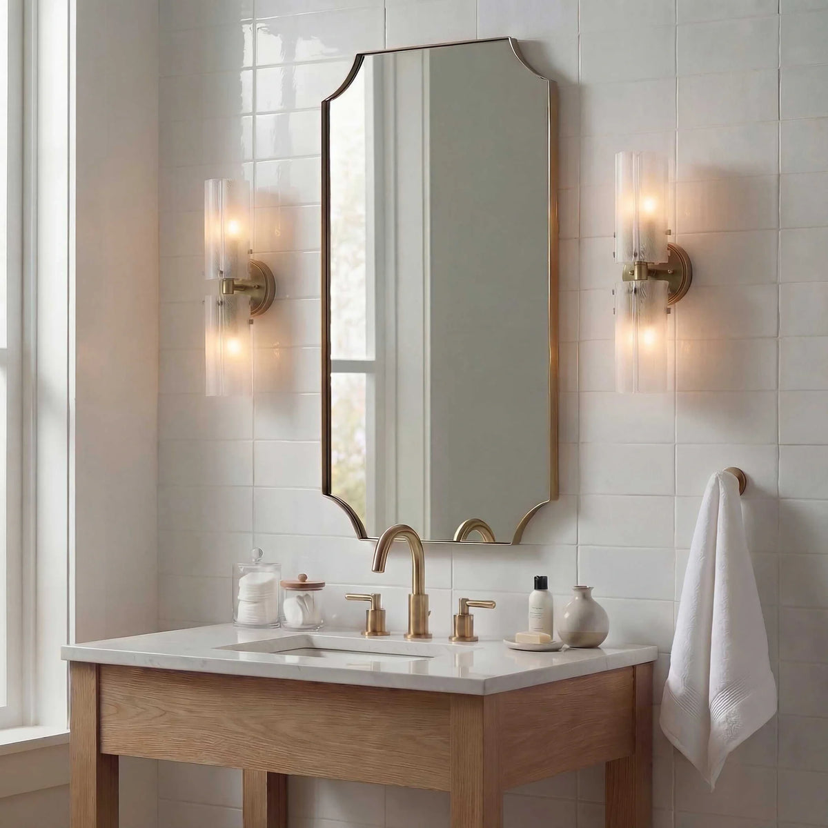 2 Light Glass Sconce