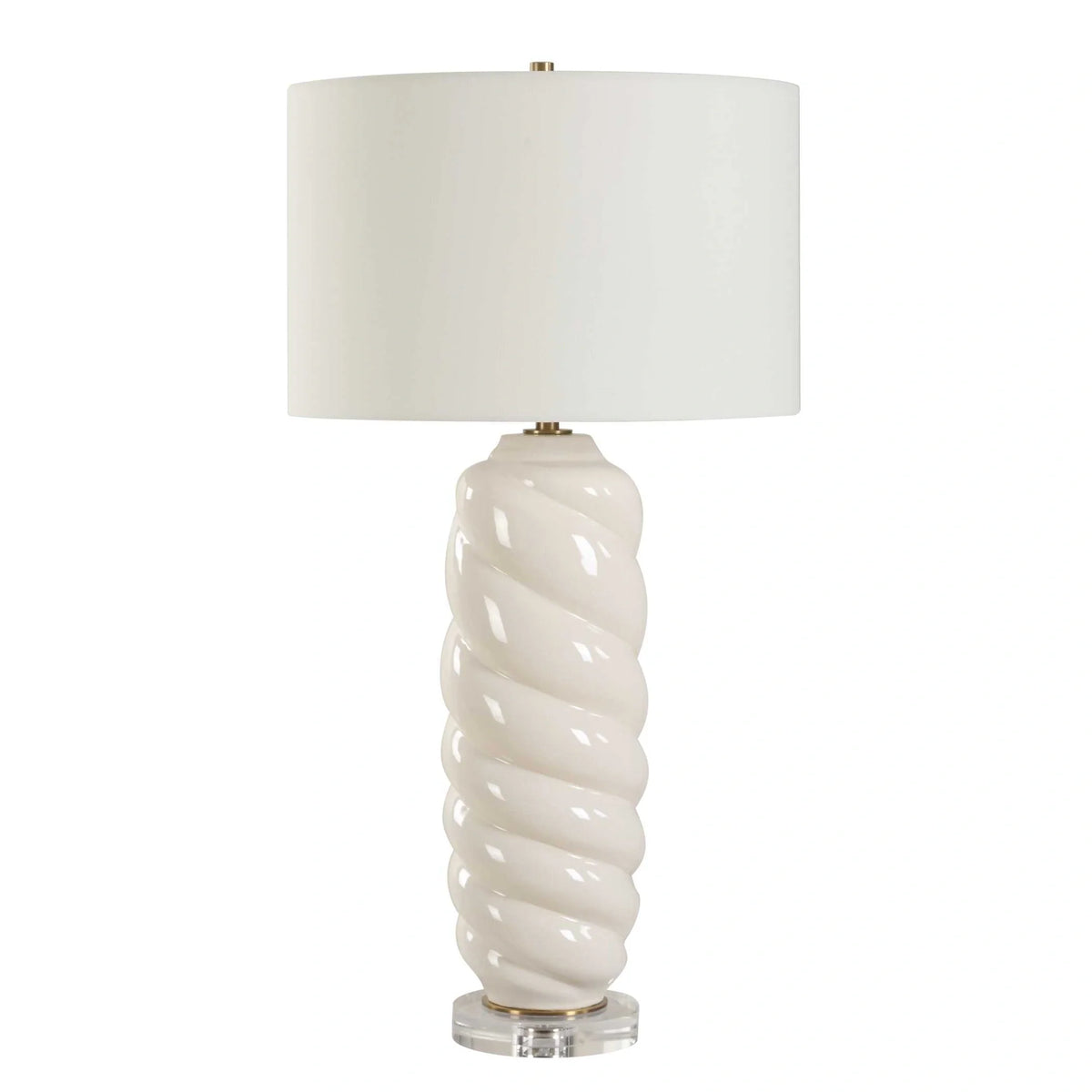 White Swirl Table Lamp