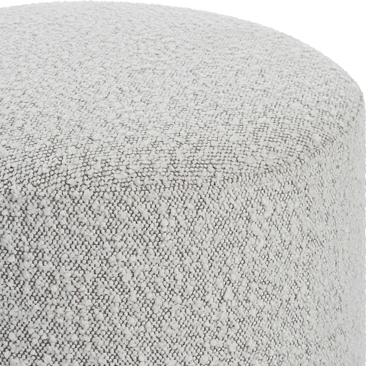 Ivory Boucle Ottoman