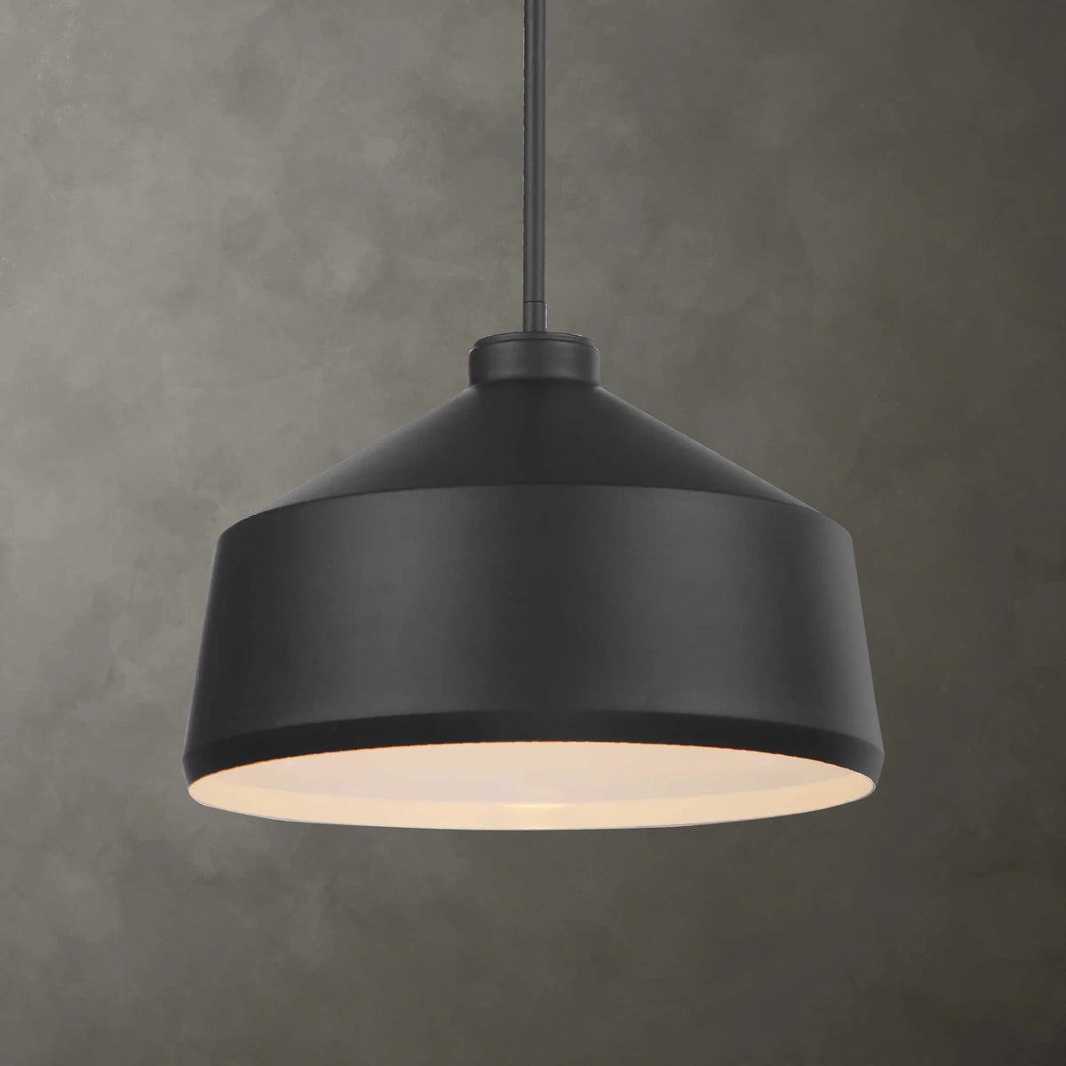 Matte Black Metal Pendant Light