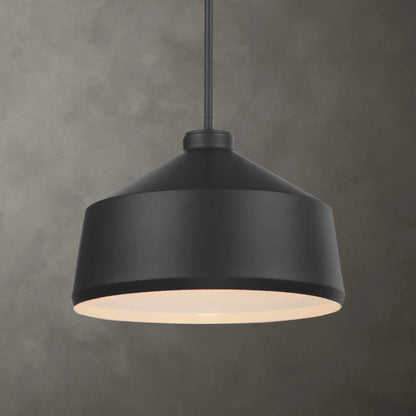 Matte Black Metal Pendant Light