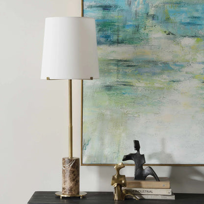 Brown Marble Buffet Lamp