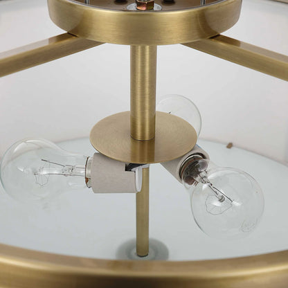 Brass 3 Light Semi Flush