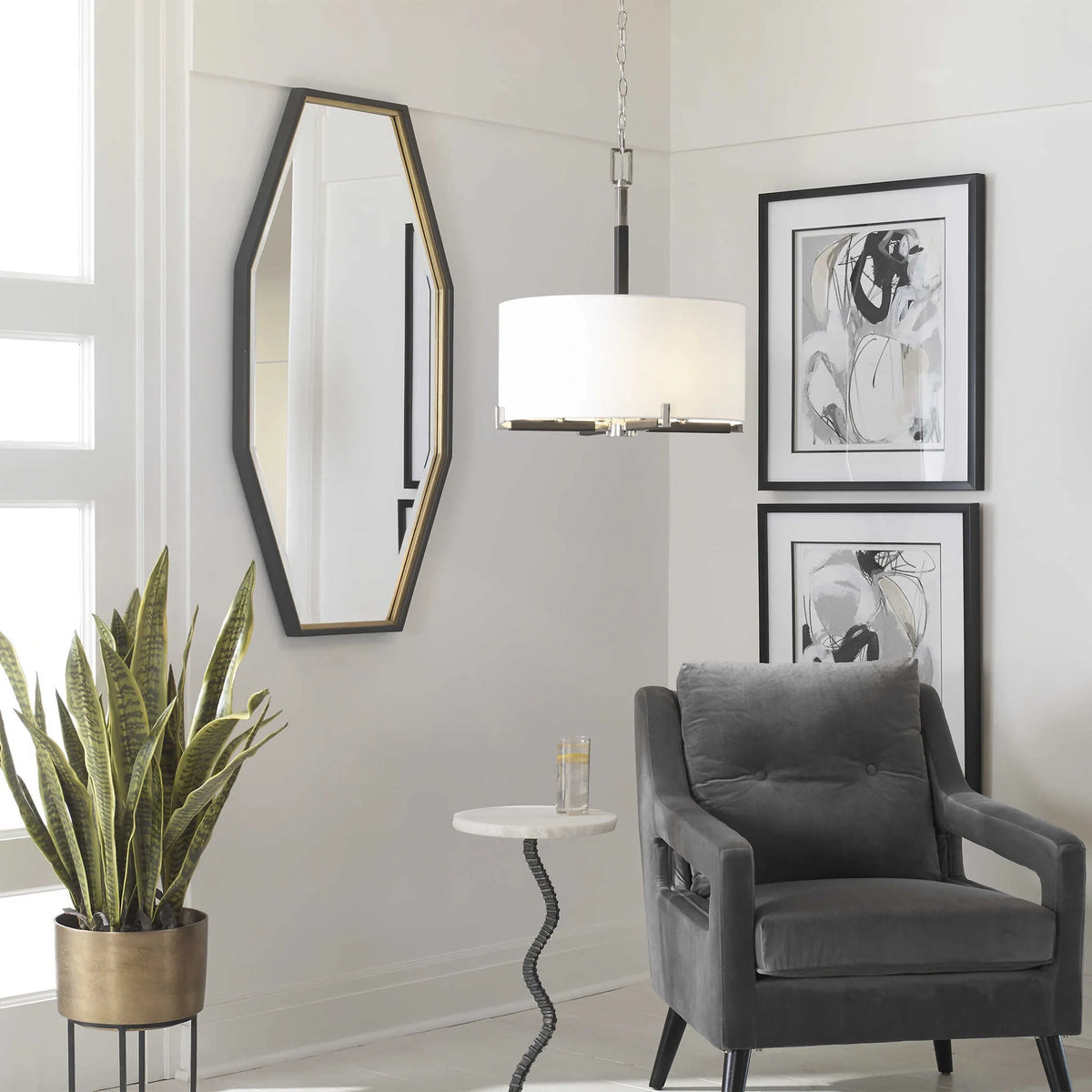 Gold Octagon Mirror