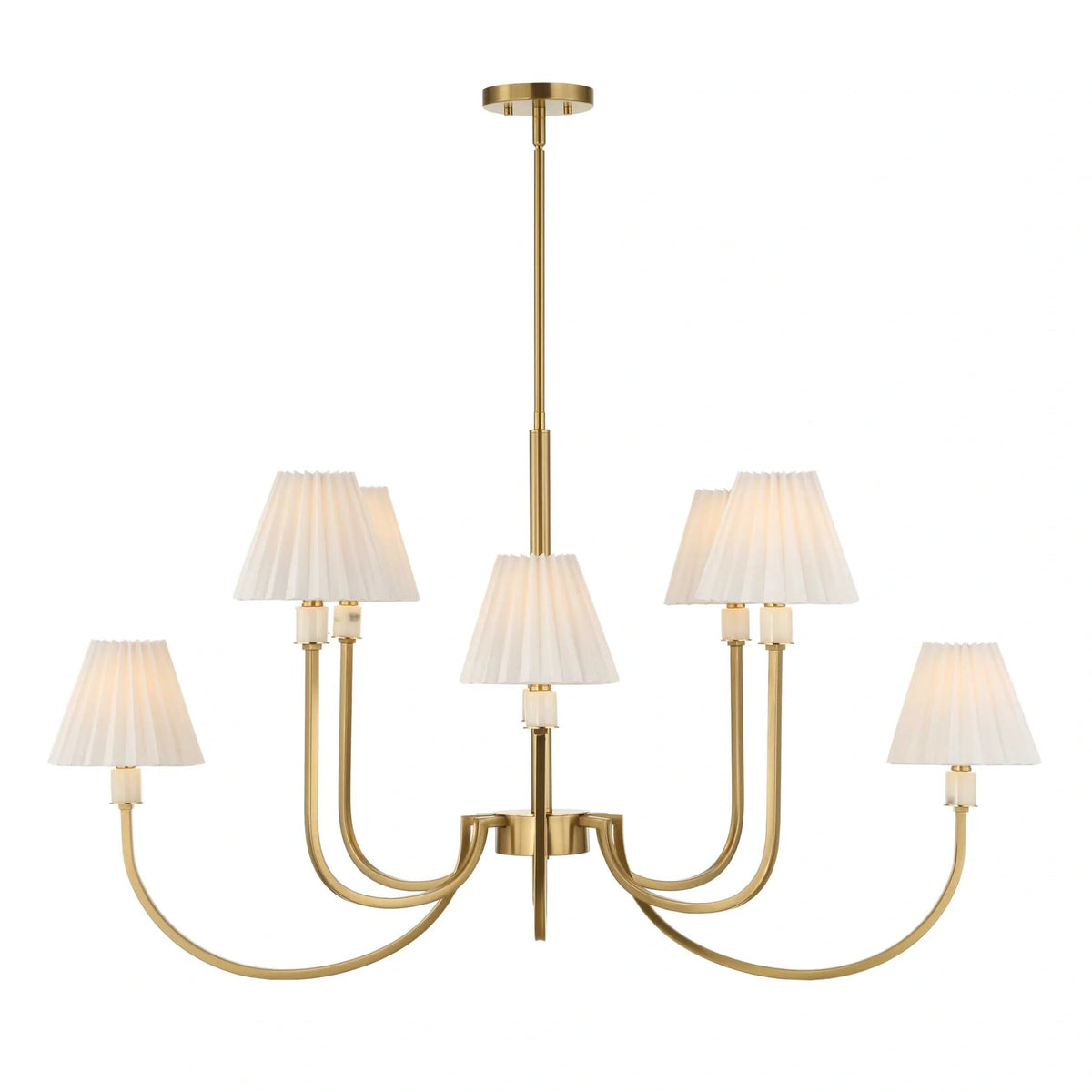 8-Light Brass Oval Chandelier