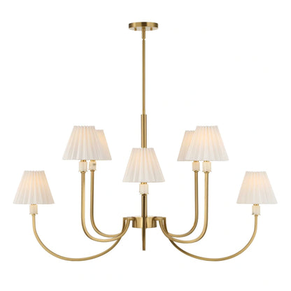8-Light Brass Oval Chandelier