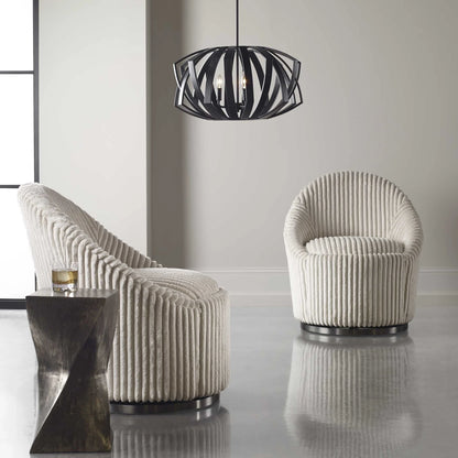 Black Geometric 3 Light Pendant