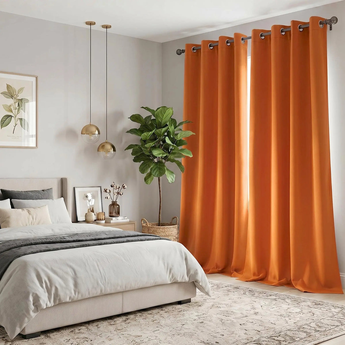 Luxurious 2-Panel 52"x84" Grommet Blackout Curtains - Thermal Insulated, Noise Reducing Drapes for Ultimate Comfort in Your Bedroom or Living Room