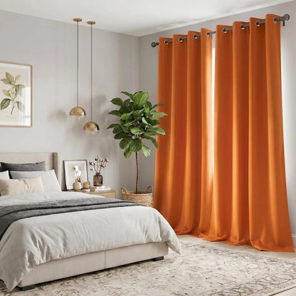 Luxurious 2-Panel 52"x84" Grommet Blackout Curtains - Thermal Insulated, Noise Reducing Drapes for Ultimate Comfort in Your Bedroom or Living Room