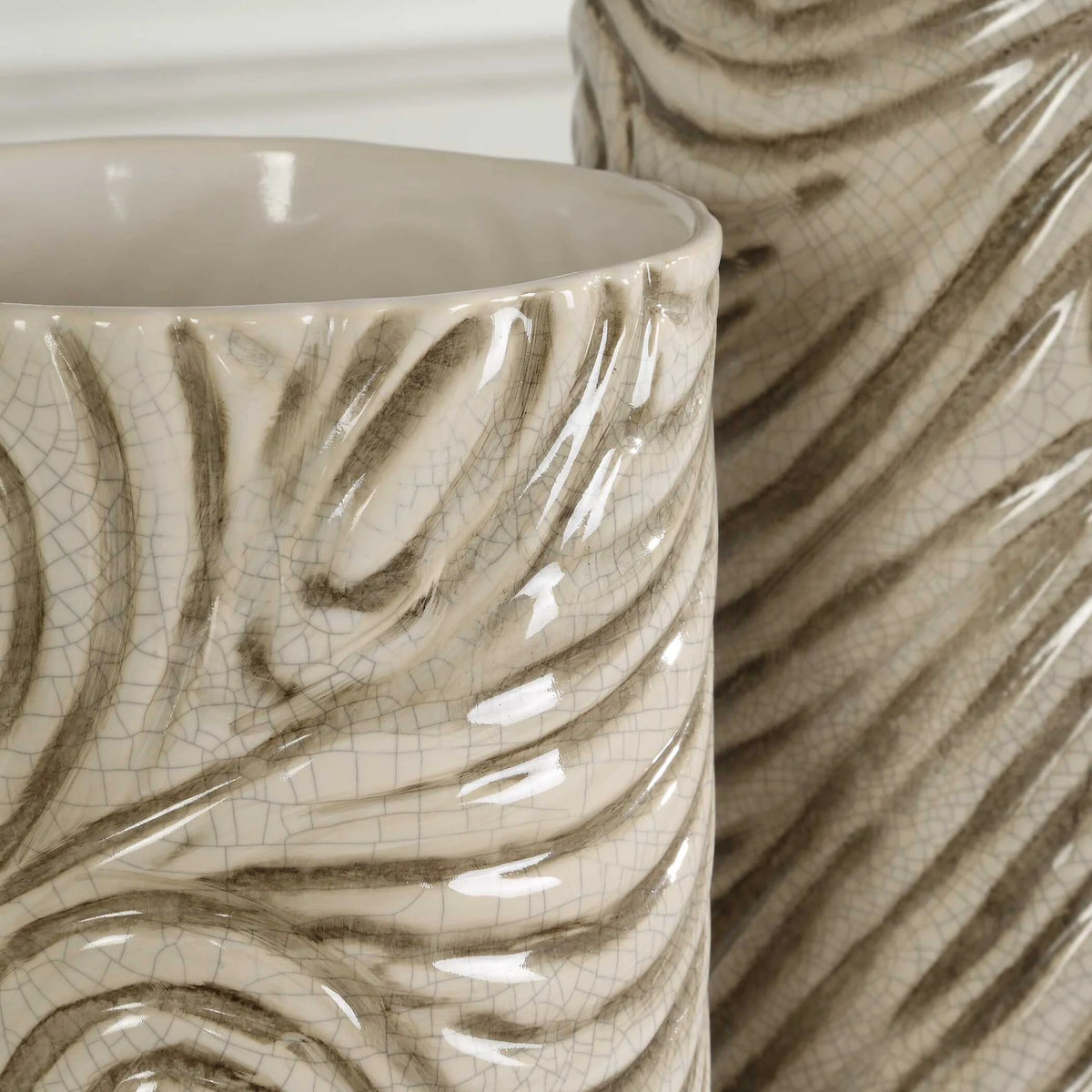 Swirl Earth Tone Vases Set/2