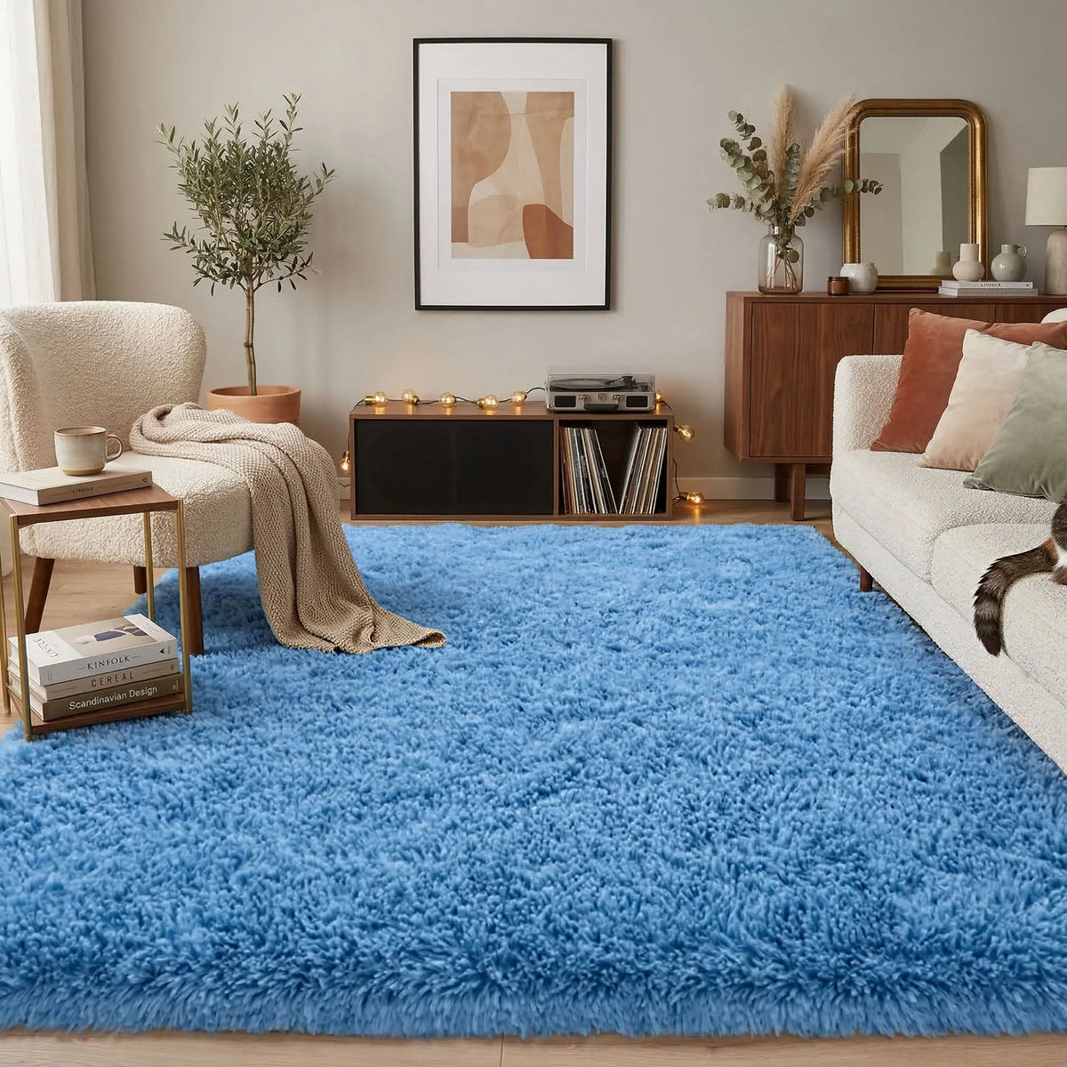 Indulge in Luxury: Black Soft Fluffy Shag Area Rug - Non-Slip, Anti-Fade, Perfect for Living Room & Bedroom Decor