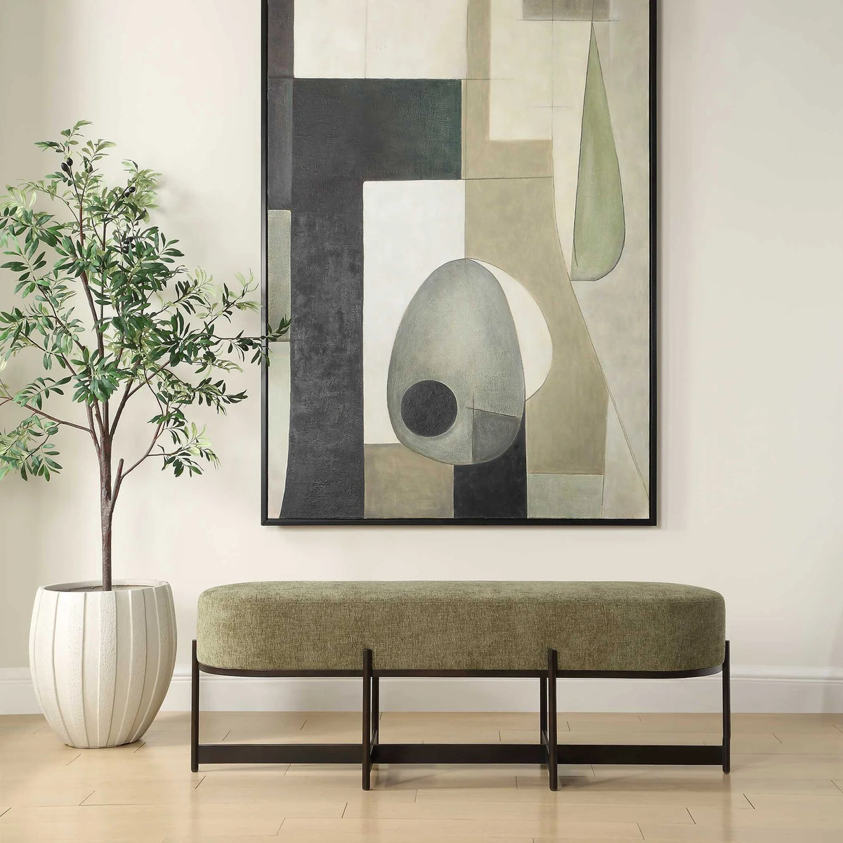 Moss Fabric Bench