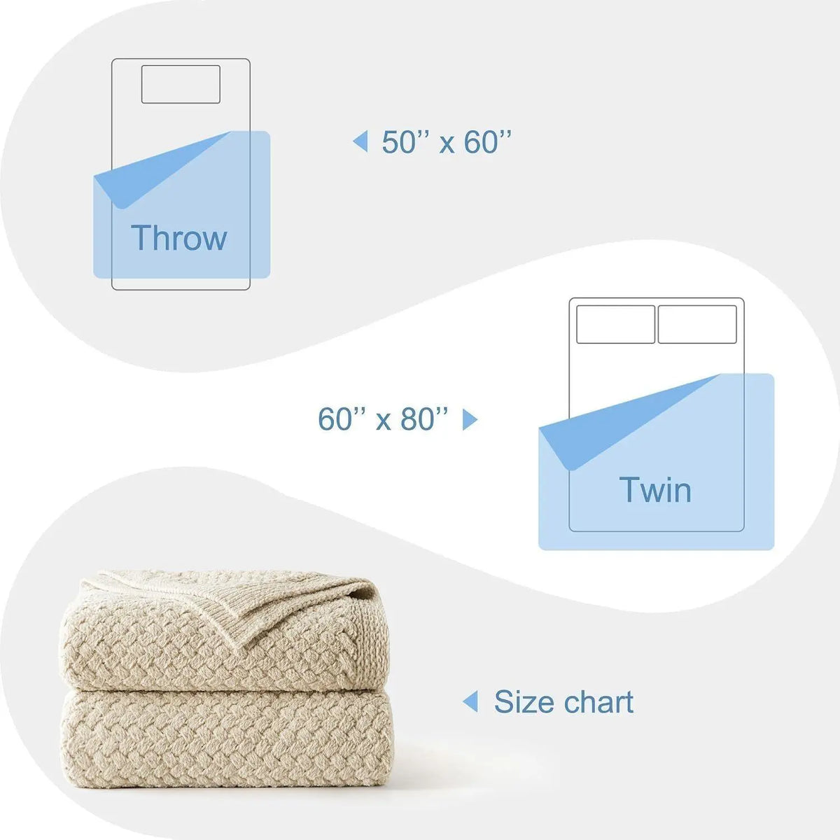 【Backtoschoolday】Whale Flotilla Chunky Chenille Knit Bed Blanket, Lightweight Breathable Summer Basket Woven Decorative Throw