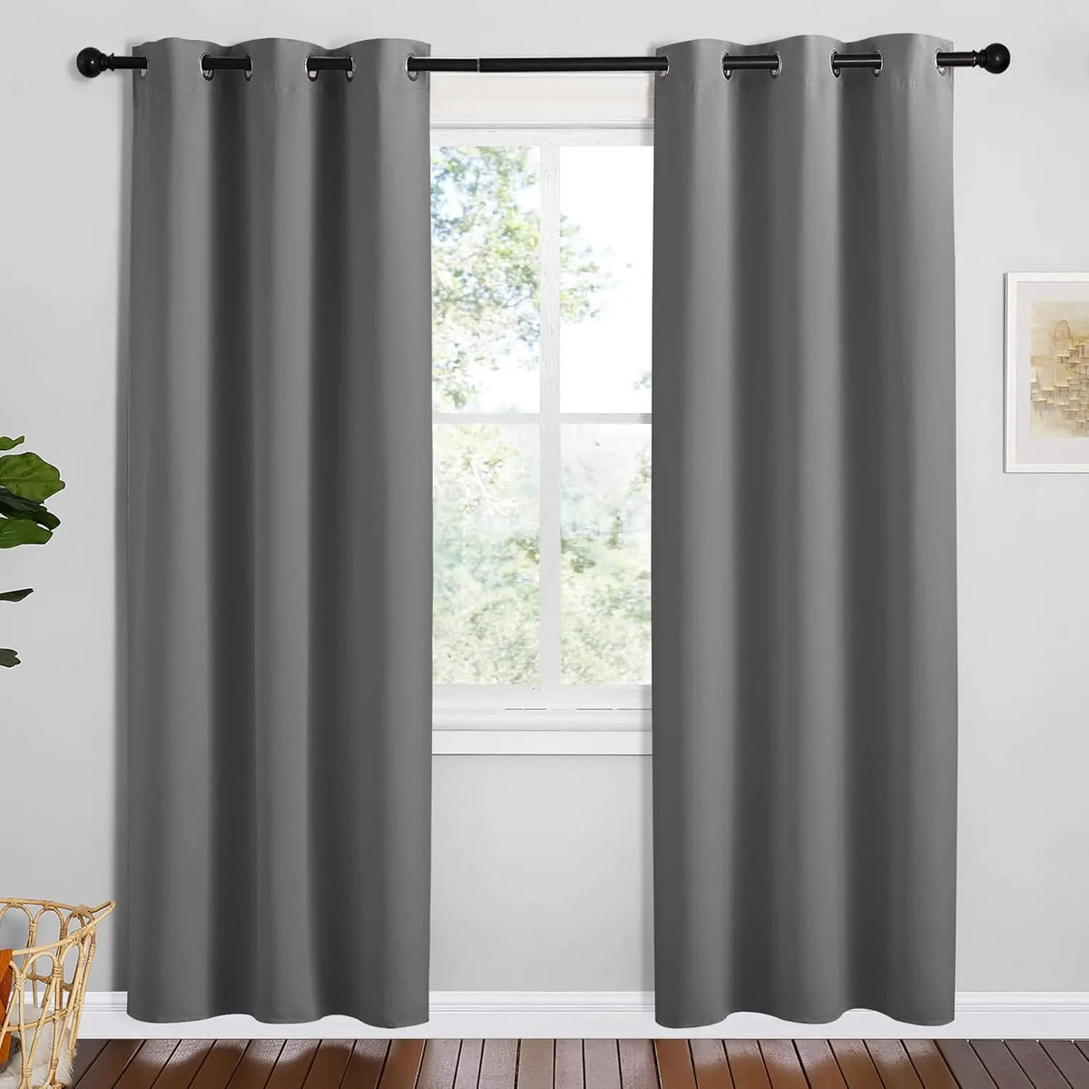 Room-Darkening Grommet Curtains | Thermal Insulated, Noise Reducing, Machine Washable | Wide Colour Range, Sizes 34" to 108"