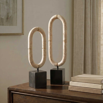 Oval Stone Sculptures, Set of 2