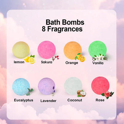 Rose-Scented Bath Bombs Gift Set - 20 Individually Wrapped Self-Care Delights for Relaxation and Skin Nourishment