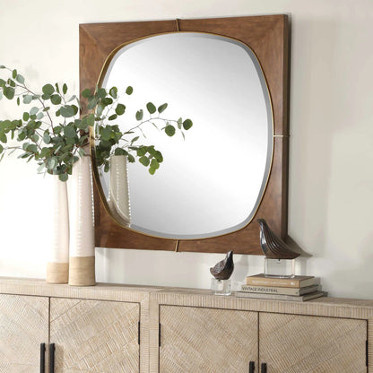 Square Walnut Wash Mirror