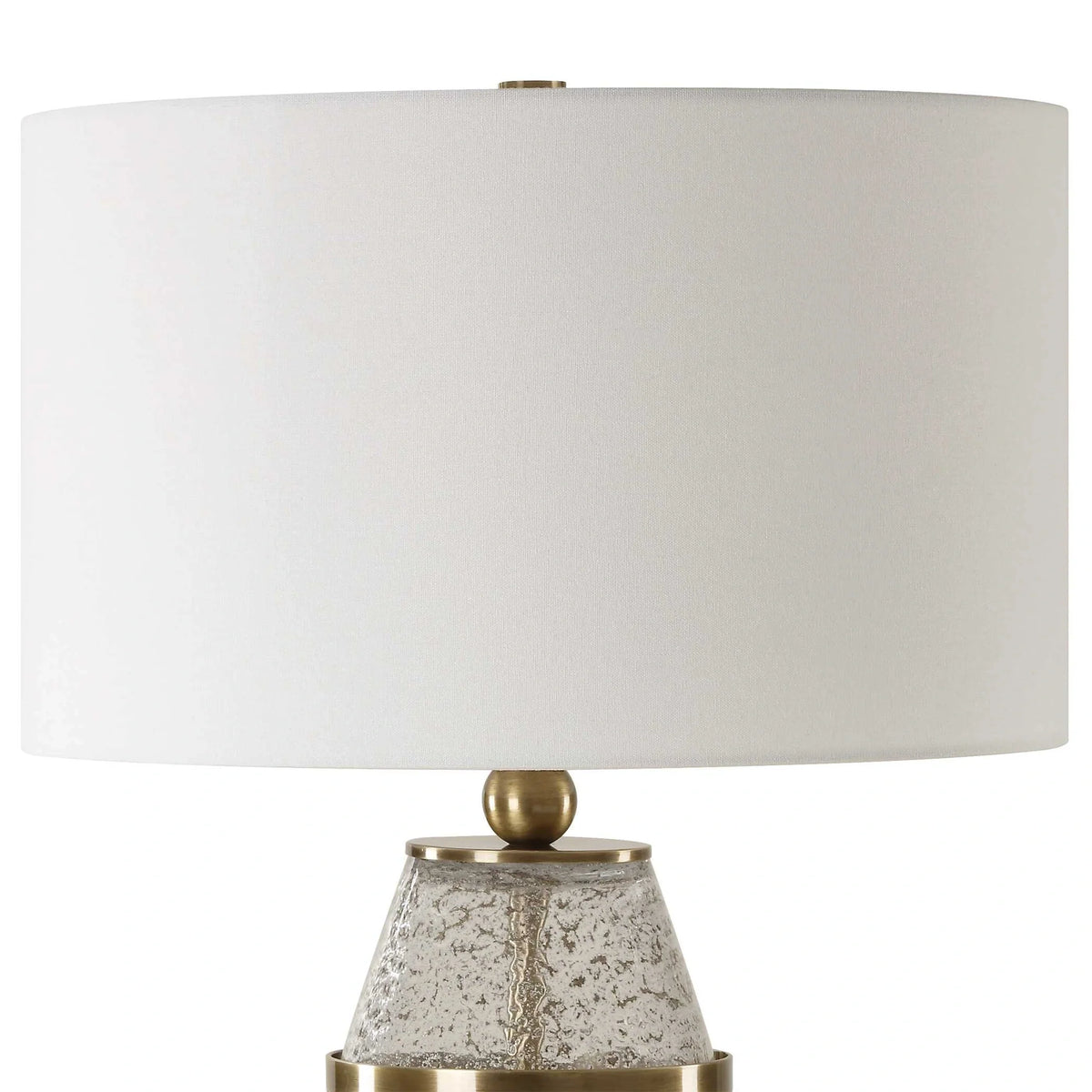 Seeded Glass Hourglass Table Lamp