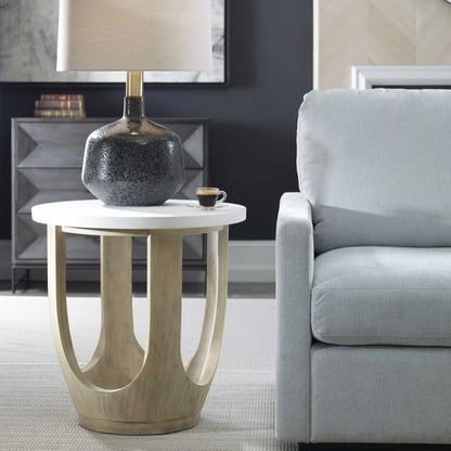 Stone Top Side Table