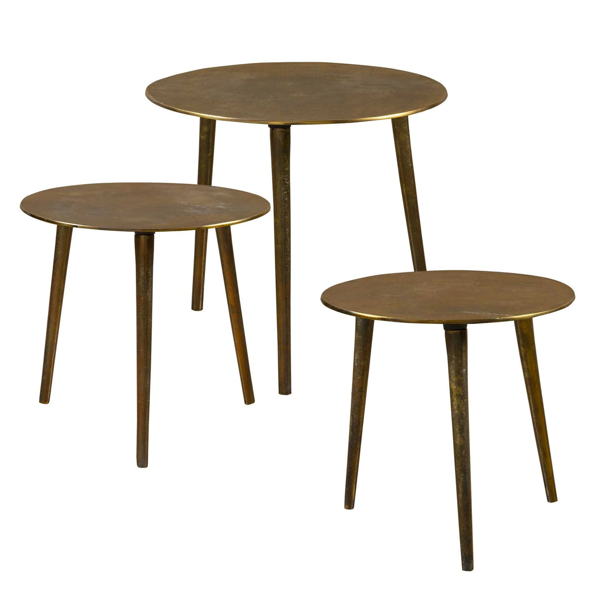 Gold Coffee Tables Set/3