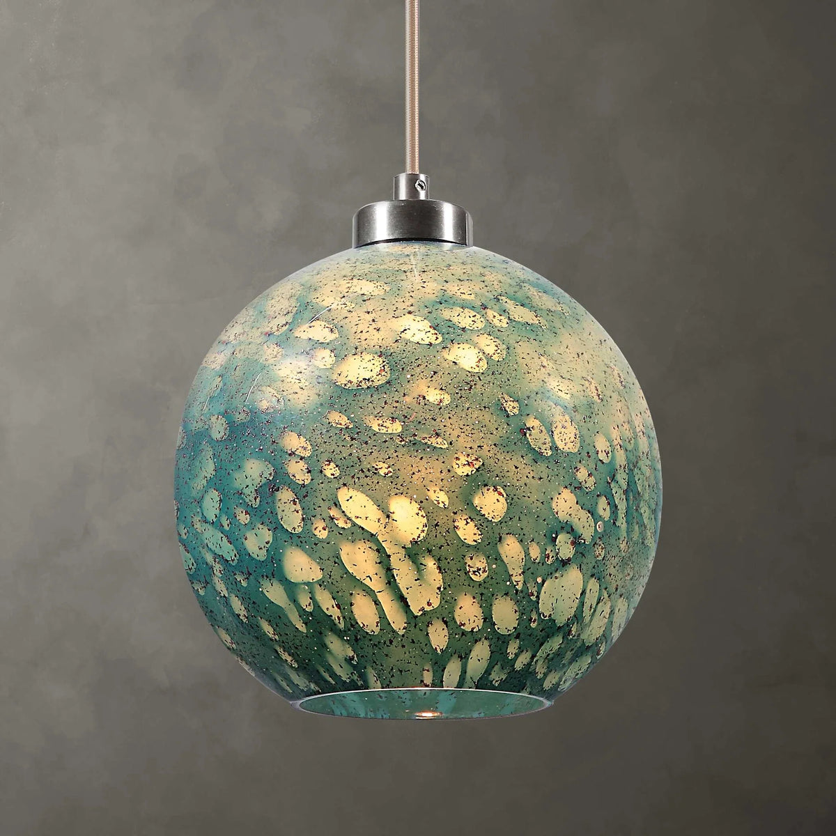 Aqua Stone Glass Mini Pendant