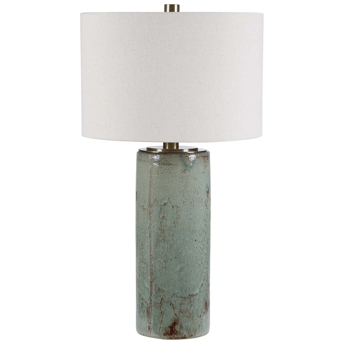 Crackled Aqua Table Lamp