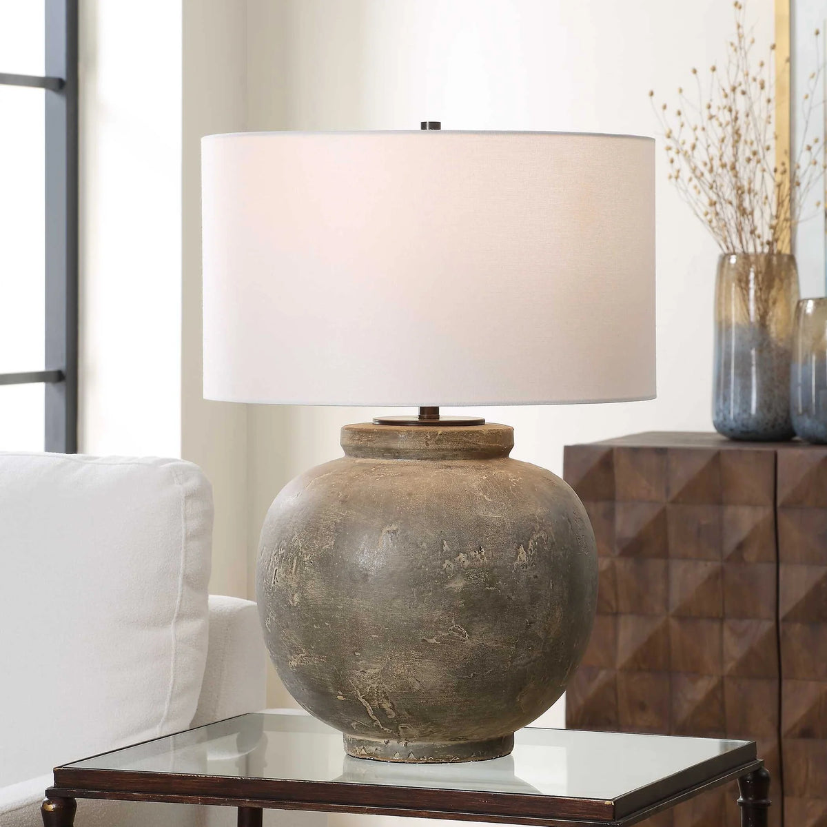Rust Brown Ceramic Table Lamp