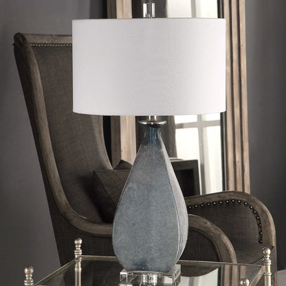 Ocean Blue Glass Table Lamp