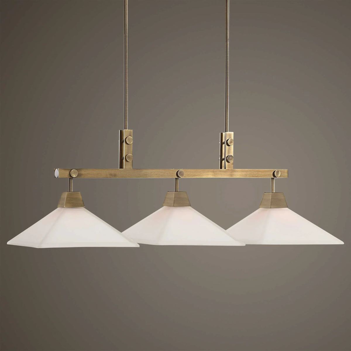 Industrial 3 Light Linear Chandelier