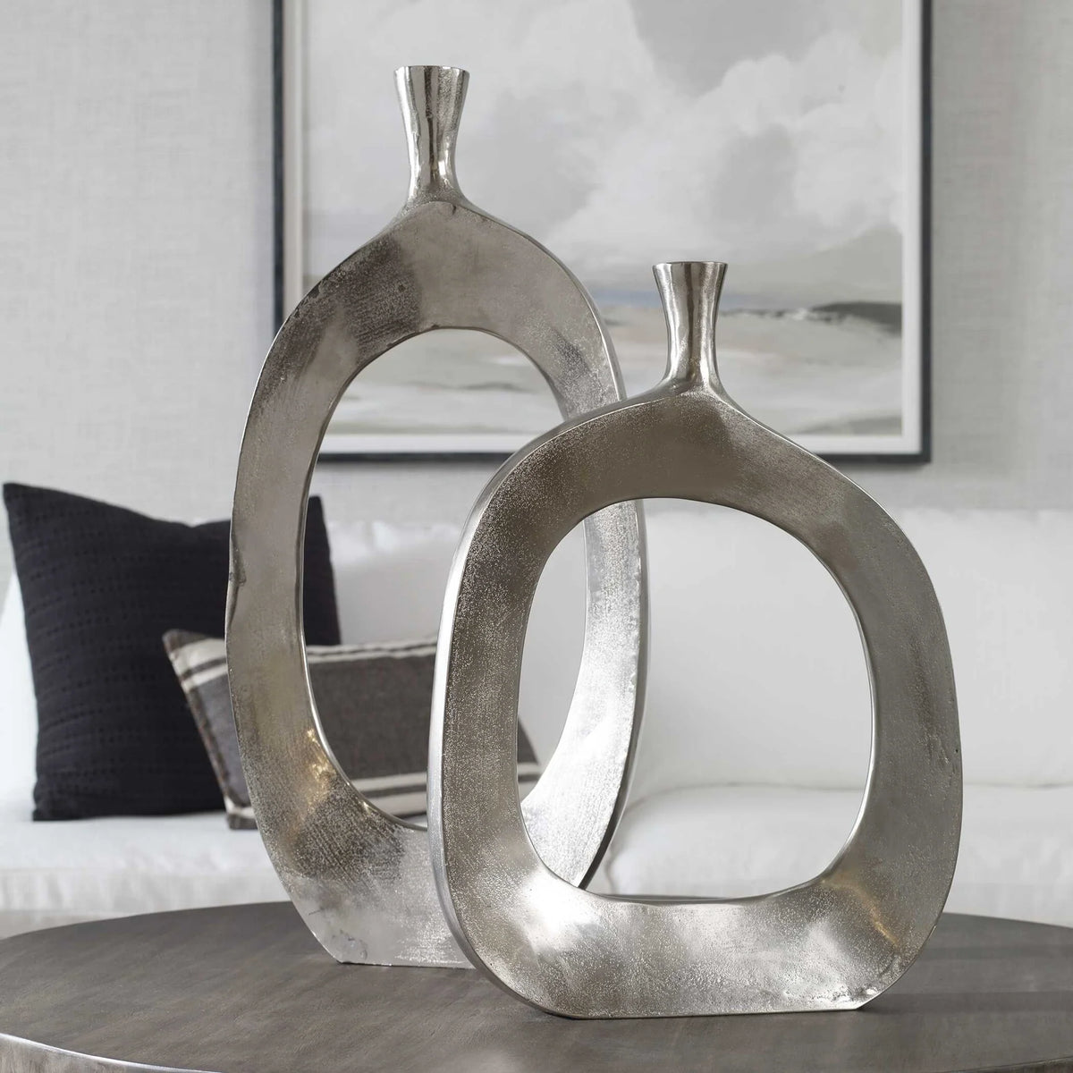 Aluminum Vases Set/2