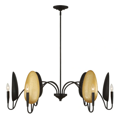 6 Light Matte Black Chandelier