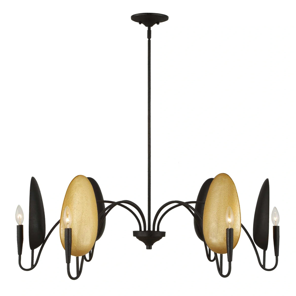 6 Light Matte Black Chandelier