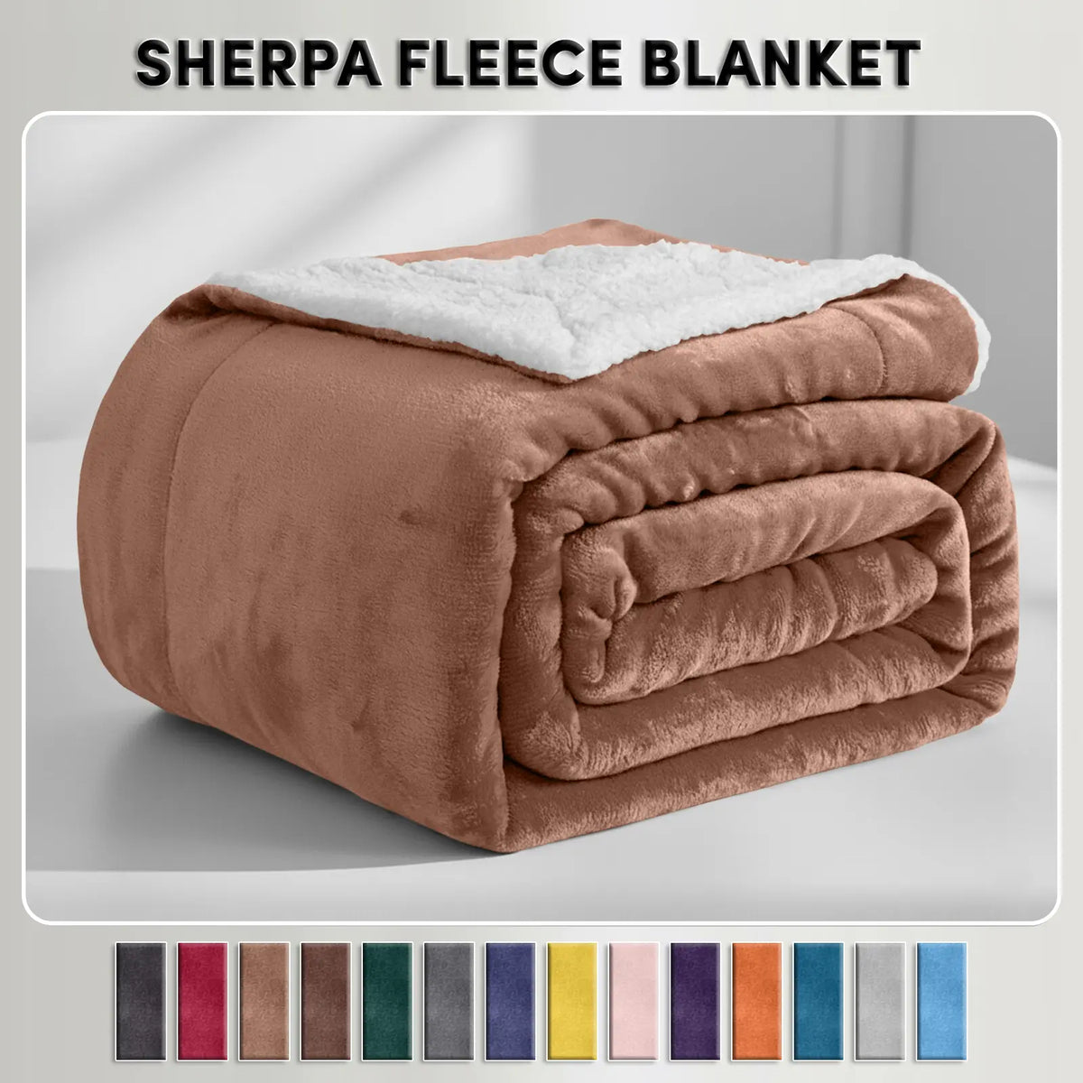 Soft Sherpa Fleece Throw Blankets - Dual-Layer Design with 230 GSM Fleece, 180 GSM Sherpa for Lightweight Warmth, Ideal for Relaxing Nights