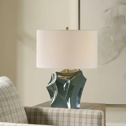 Faceted Smoky Bronze Table Lamp