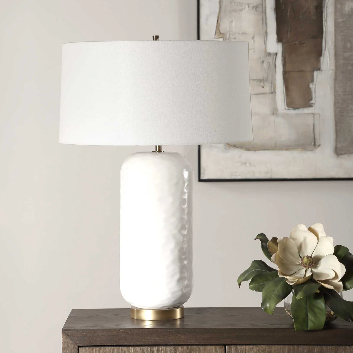 White Glaze Table Lamp
