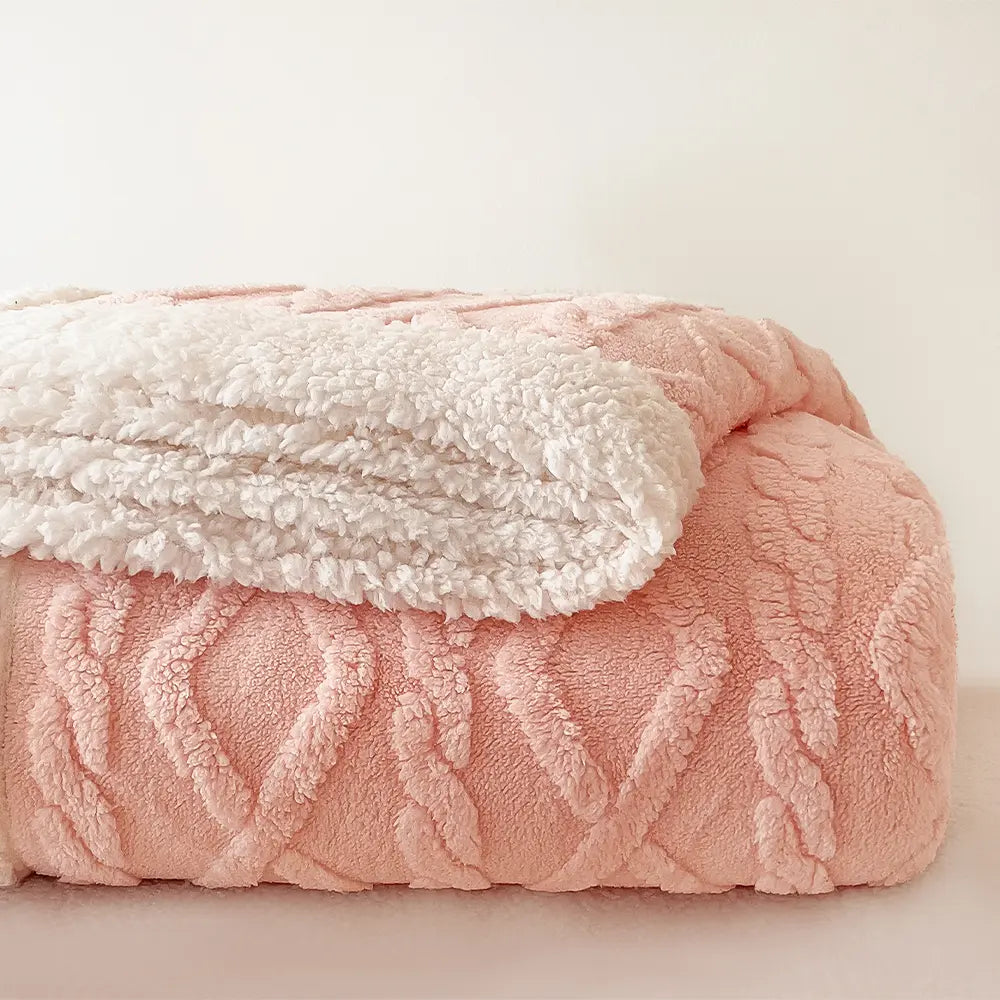 Carlmaya Fluffy Sherpa Blanket, Ultra Soft Fuzzy Throw Blanket for Couch and Bed, Warm Thick Fleece Blanket
